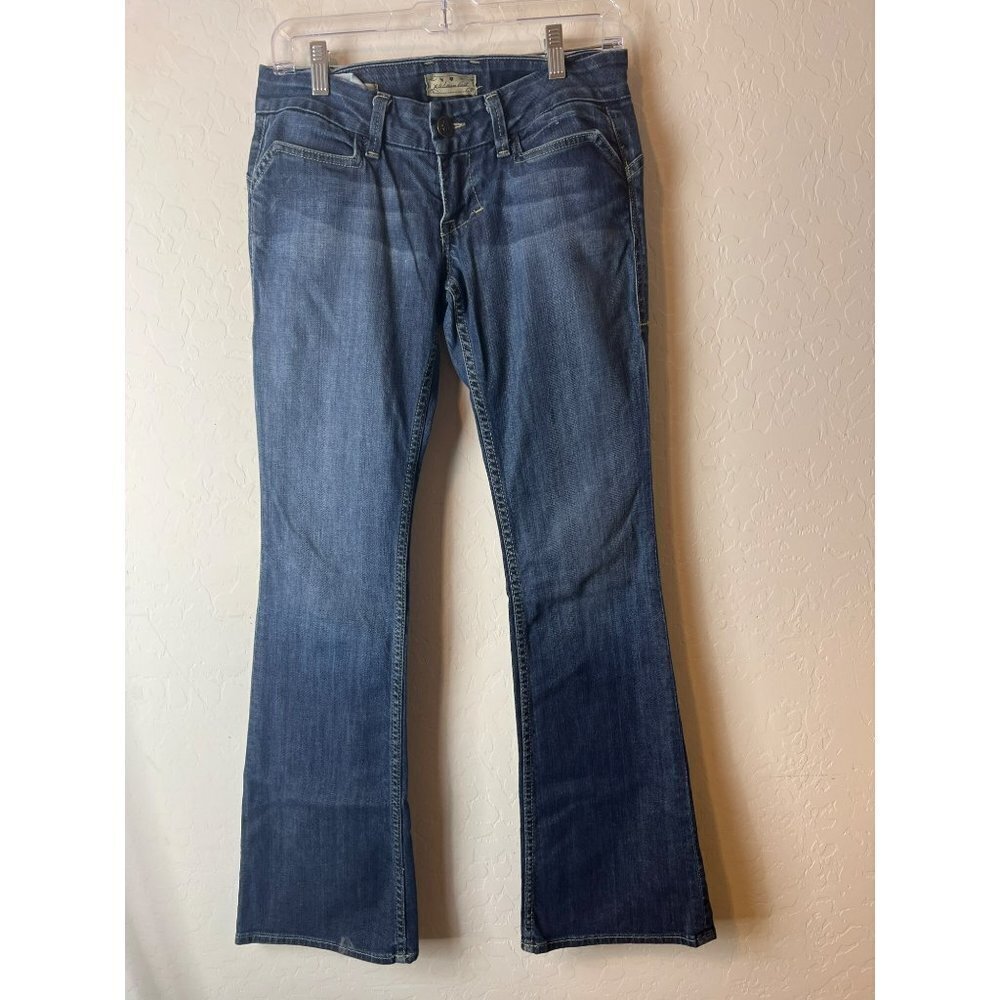 William Rast Sz 26 Savoy Regular Rise Trouser Wide Leg Jean Medium Wash 98% Cott